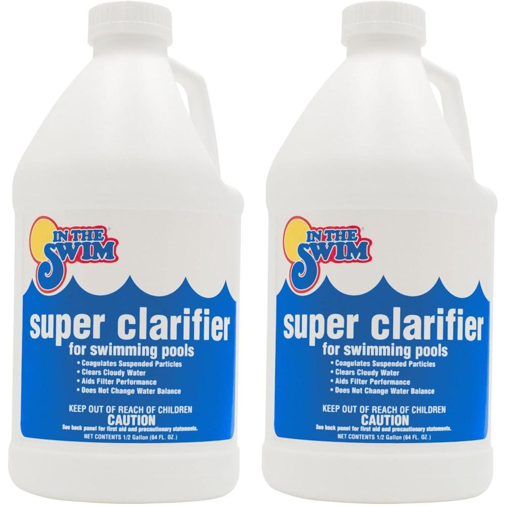 imageIn The Swim Super Clarifier  Highly Concentrated Pool Water Clarifier for Sand ampamp Cartridge Filters  1 Quart2 x 12 Gallon