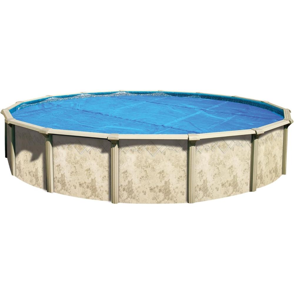 imageIn The Swim 28 Premium Blue Round Solar Pool Cover 12 Mil for Solar Heating Above Ground Pools and Inground Pools