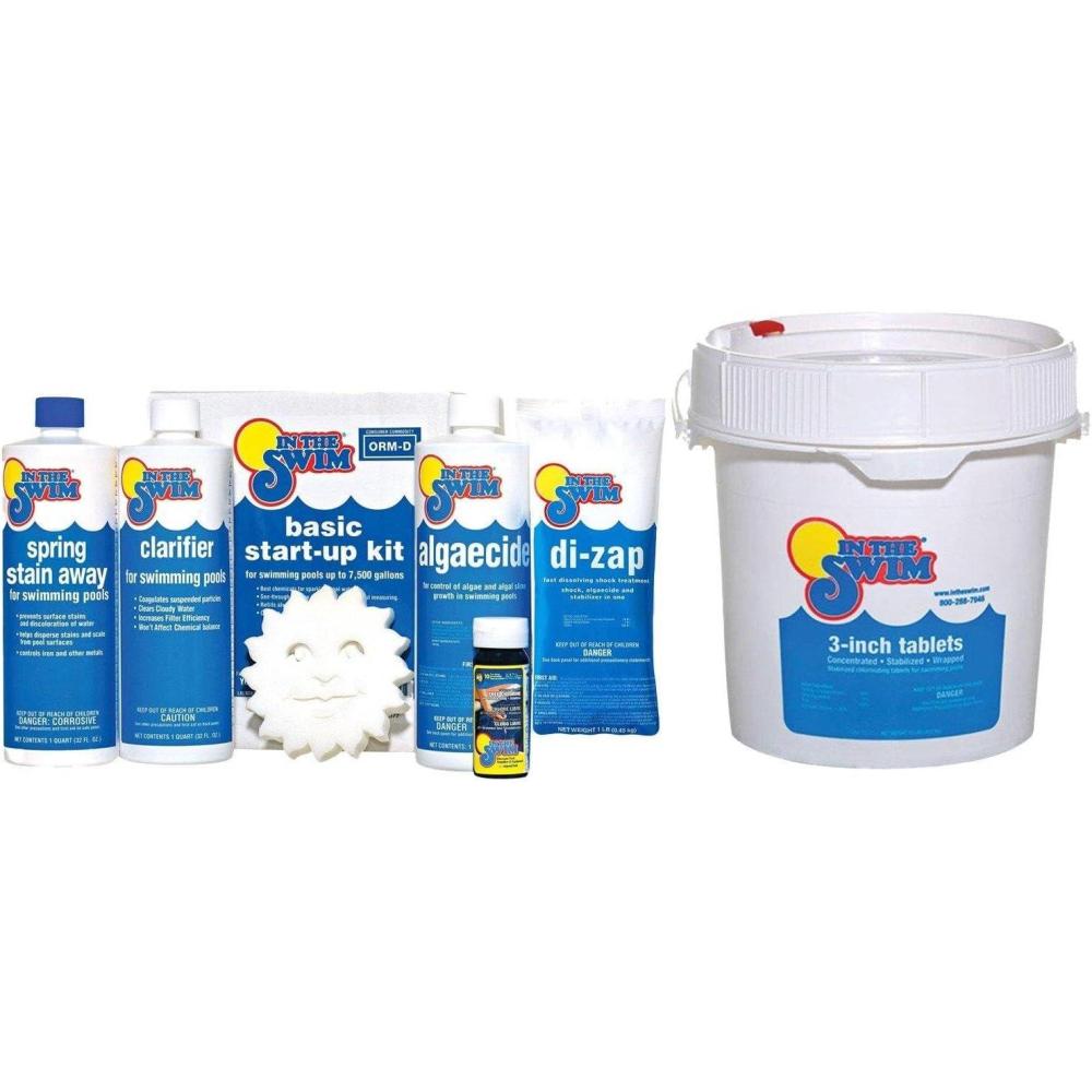 imageIn The Swim 3 Inch Stabilized Chlorine Tablets for Sanitizing Swimming Pools  Individually Wrapped Slow Dissolving  90 Available Chlorine  TriChlor  50 Pounds10 Pound