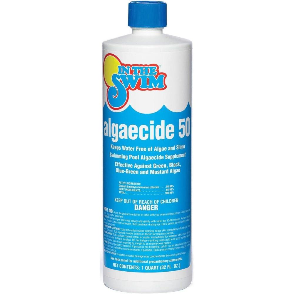 imageIn The Swim Algaecide 50 for Swimming Pools  Green Black and Yellow Algae Treatment for Above Ground or Inground Swimming Pools  1 QuartSingle 1 Quart
