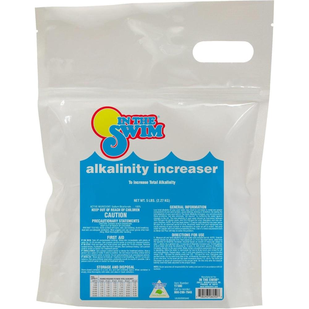 imageIn The Swim Alkalinity Increaser for Swimming Pools  Raises Alkalinity and Balances pH Levels in Your Swimming Pool Water  100 Sodium Bicarbonate  10 PoundsBag