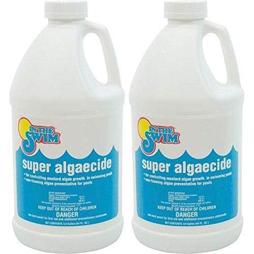 imageIn The Swim Super Algaecide for Above Ground or Inground Swimming Pools  Low Odor NonFoaming Preventative for YellowMustard Algae in Swimming Pools  71 Chelated Copper  1 GallonAlgaecide