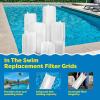 In The Swim 48 sq. ft. Complete DE Pool Filter Grid Set (7 Full, 1 Partial) AA18003 – Replacement 48 sq. ft. DE Pool Filters