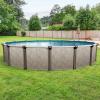 in The Swim 15′ Round Above Ground Swimming Pool – Freestyle Package – Featuring: Sand Filter, Pump System and A-Frame Ladder(Epic)