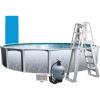 imageIn The Swim 24 Round Above Ground Swimming Pool  Weekender Plus Package  Featuring Sand Filter Pump System and AFrame Ladder