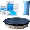 In The Swim Swimming Pool Winterization Bundle: Includes a 28′ Round Economy Swimming Pool Winter Cover, 35k Gallon Pool Winter Closing Kit, and 4’x8′ Air Pillow