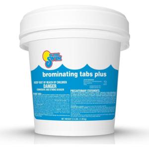 In The Swim 1 Inch Bromine Plus Tablet Sanitizer for Spas, Hot Tubs, or Swimming Pools – Pre-Stabilized, Low Odor, Chlorine Alternative – 3.5 Pounds(Bromine Plus)