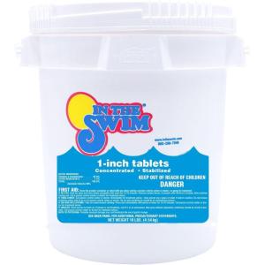 In The Swim 1 Inch Stabilized Chlorine Tablets for Sanitizing Swimming Pools – Fast Dissolving – 90% Available Chlorine – Tri-Chlor – 10 Pounds(Chlorine Only)