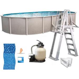 In The Swim 12′ x 24′ Oval Above Ground Swimming Pool – Freestyle Package – Featuring: Sand Filter, Pump System and A-Frame Ladder