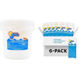 In The Swim 3 inch 5-in-1 Super Multi-Tabs – Swimming Pool Sanitizer – Chlorine – Algaecide – Stabilizer – Clarifier – 9 Pounds(Chlorine + Shock)