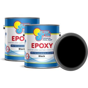 In The Swim Black Epoxy Swimming Pool Paint – Epoxy-Base, High Gloss, Swimming Pool Paint – Long Lasting Stain Resistant – 1 Gallon – 2-Pack