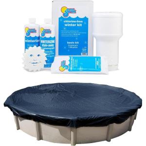 In The Swim Closing Bundle: 18′ Round Economy Pool Cover and 7.5K Gallon Winter Closing Kit