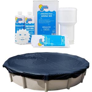 In The Swim Closing Bundle: 24′ Round Economy Pool Cover and 15K Gallon Winter Closing Kit