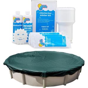 In The Swim Closing Bundle: 28′ Round Polar Plus Pool Cover and 35K Gallon Winter Closing Kit