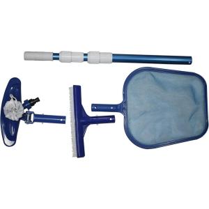 In The Swim Economy Swimming Pool Maintenance Kit – 19.5” Leaf Skimmer, 15” Leaf Rake, 10” Brush – Fits Standard Poles(Standard)