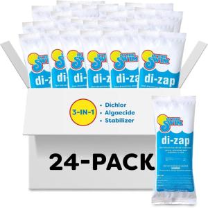 In The Swim Premium 3-in-1 Pool Shock – Di-Zap Contains Dichlor, Algaecide, and Stabilizer – 12 x 1 lb. Bags(24 x 1 Pound)