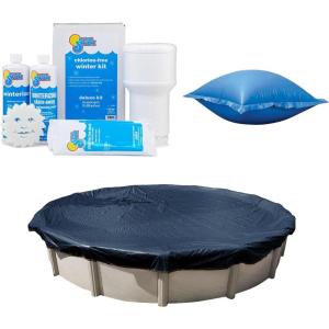 In The Swim Swimming Pool Winterization Bundle: Includes a 21′ Round Economy Swimming Pool Winter Cover, 15k Gallon Pool Winter Closing Kit, and 4’x4′ Air Pillow