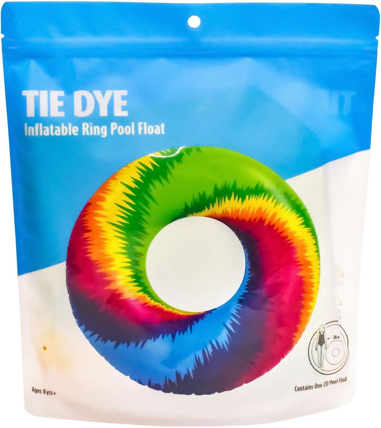 imageIn The Swim Exploded Floral Inflatable Tube Pool Float  48Inch Oversized Floral Swim Ring  Bold ampamp Colorful Design Durable PVCTieDye