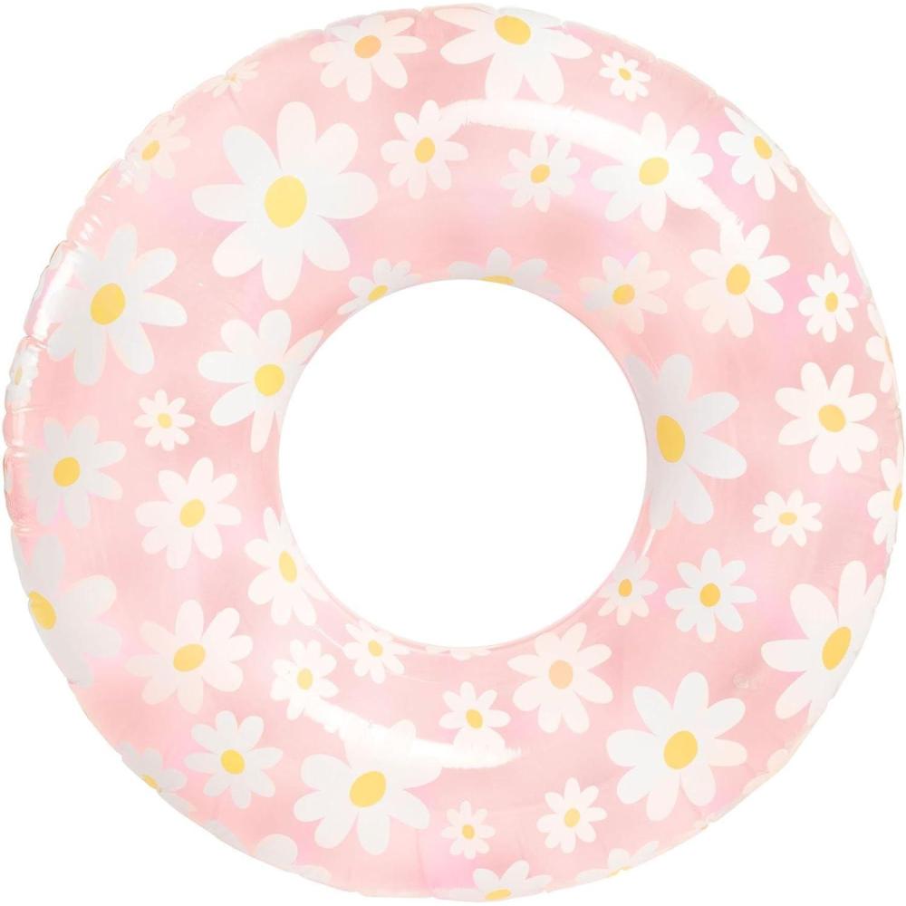imageIn The Swim Exploded Floral Inflatable Tube Pool Float  48Inch Oversized Floral Swim Ring  Bold ampamp Colorful Design Durable PVCDaisy