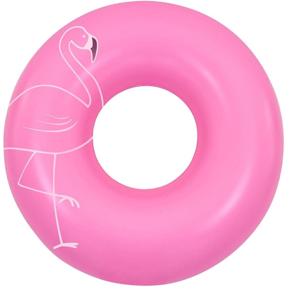 imageIn The Swim Exploded Floral Inflatable Tube Pool Float  48Inch Oversized Floral Swim Ring  Bold ampamp Colorful Design Durable PVCFlamingo