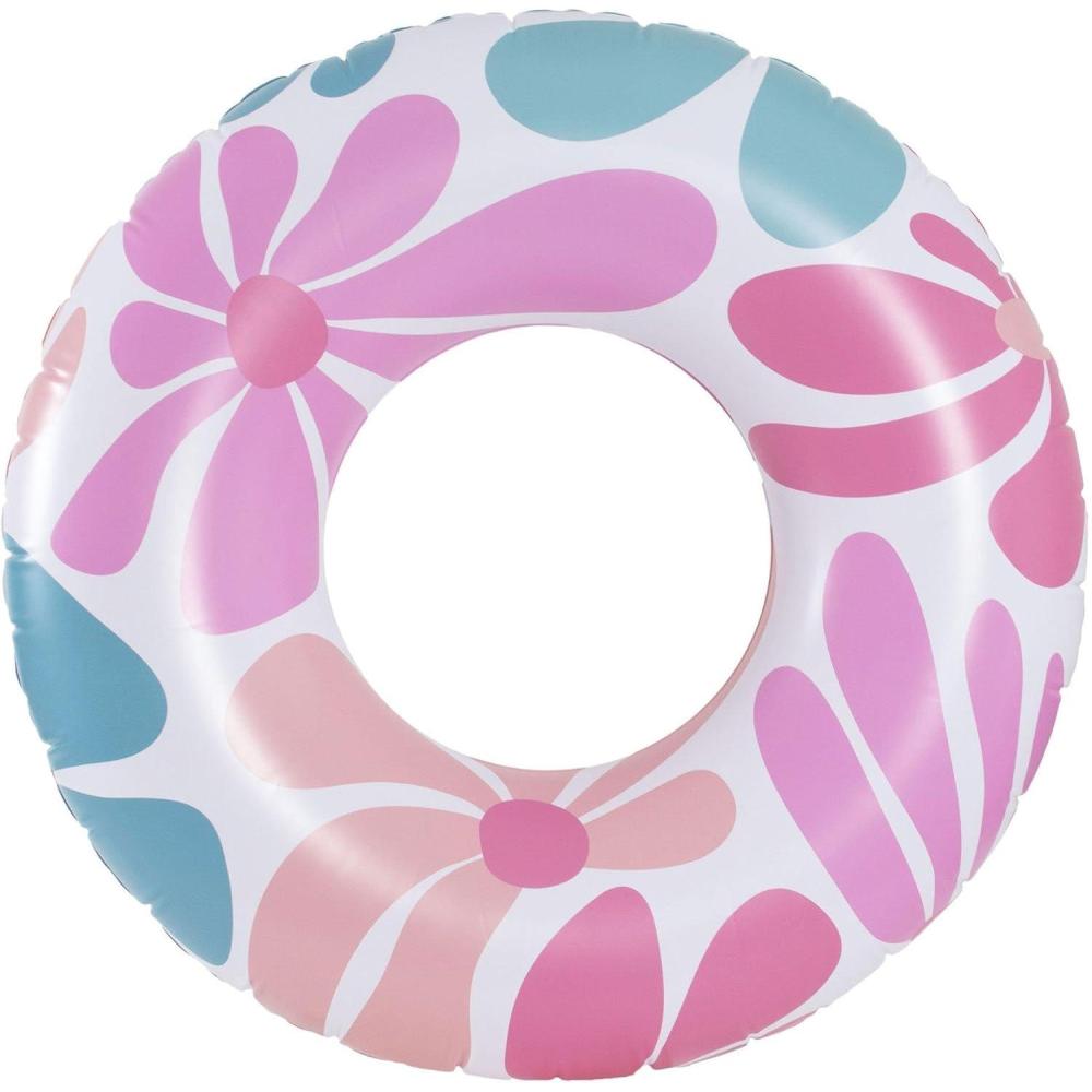 imageIn The Swim Exploded Floral Inflatable Tube Pool Float  48Inch Oversized Floral Swim Ring  Bold ampamp Colorful Design Durable PVCFloral