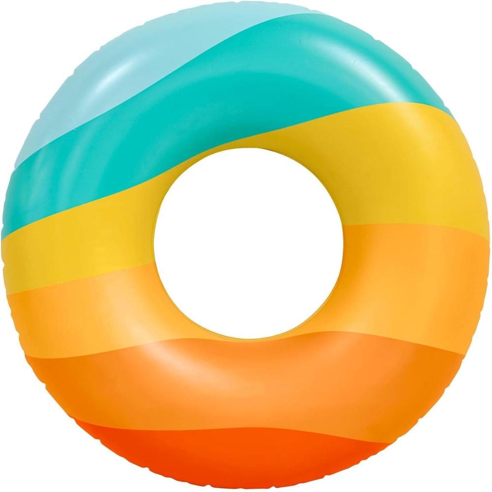 imageIn The Swim Exploded Floral Inflatable Tube Pool Float  48Inch Oversized Floral Swim Ring  Bold ampamp Colorful Design Durable PVCRetroWave