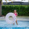 In The Swim Exploded Floral Inflatable Tube Pool Float – 48-Inch Oversized Floral Swim Ring – Bold & Colorful Design, Durable PVC(Daisy)