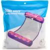In The Swim Star Striped Inflatable Square Hammock – Red, White, and Blue Pool Float – Comfortable Backrest and Armrests, Perfect for Travel(Purple/Pink Frosting)