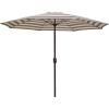 imageIn The Swim 9 Steel Umbrella  Cocoa Stripe Outdoor Patio Umbrella with Manual Crank ampamp WeatherResistant Fabric