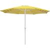 imageIn The Swim 9 Steel Umbrella  Lemon Stripe Outdoor Patio Umbrella with Manual Crank ampamp WeatherResistant Fabric