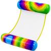 In The Swim Star Striped Inflatable Square Hammock – Red, White, and Blue Pool Float – Comfortable Backrest and Armrests, Perfect for Travel(Groovy Tie Dye)
