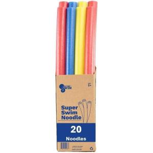 In The Swim 20-Pack, 3-Inch Diameter Jumbo Pool Noodles – Soft Large Foam Noodles for Extra Buoyancy – Floating Training Device, Exercise Aid, Pool Toy – 50 Inches Long – 3 Assorted Colors(Assorted)