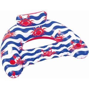 In The Swim Coastal Crab Inflatable Sun Chair – Charming Crab Design – Comfortable Pillow Support – 2 Cup Holders – Durable & Easy to Use