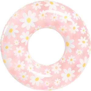 In The Swim Exploded Floral Inflatable Tube Pool Float – 48-Inch Oversized Floral Swim Ring – Bold & Colorful Design, Durable PVC(Daisy)