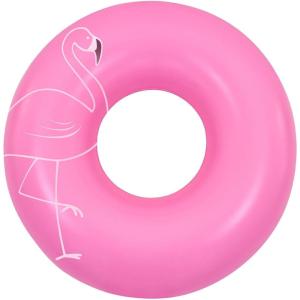 In The Swim Exploded Floral Inflatable Tube Pool Float – 48-Inch Oversized Floral Swim Ring – Bold & Colorful Design, Durable PVC(Flamingo)