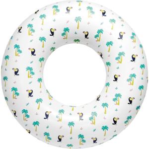 In The Swim Exploded Floral Inflatable Tube Pool Float – 48-Inch Oversized Floral Swim Ring – Bold & Colorful Design, Durable PVC(Tropical)