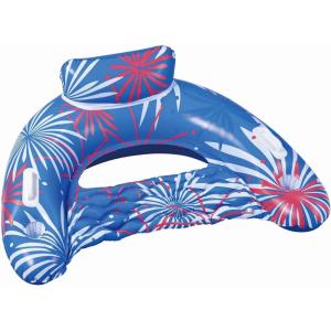 In The Swim Fireworks Fun Inflatable Sun Chair – Vibrant Pool Hammock – Comfortable Pillow Support – 2 Cup Holders – Durable Design