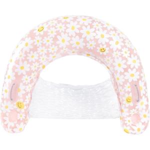 In The Swim Smiling Daisy Inflatable Sun Chair Pool Float – 48″ Pink Lounge Float with Backrest & White Daisy Print – Comfortable PVC Pool Chair for Adults & Teens