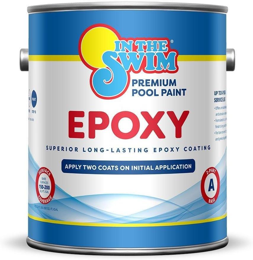imageIn The Swim White Epoxy Swimming Pool Paint EpoxyBase High Gloss Swimming Pool Paint Long Lasting Stain Resistant 1 Gallon 2PackDark Blue