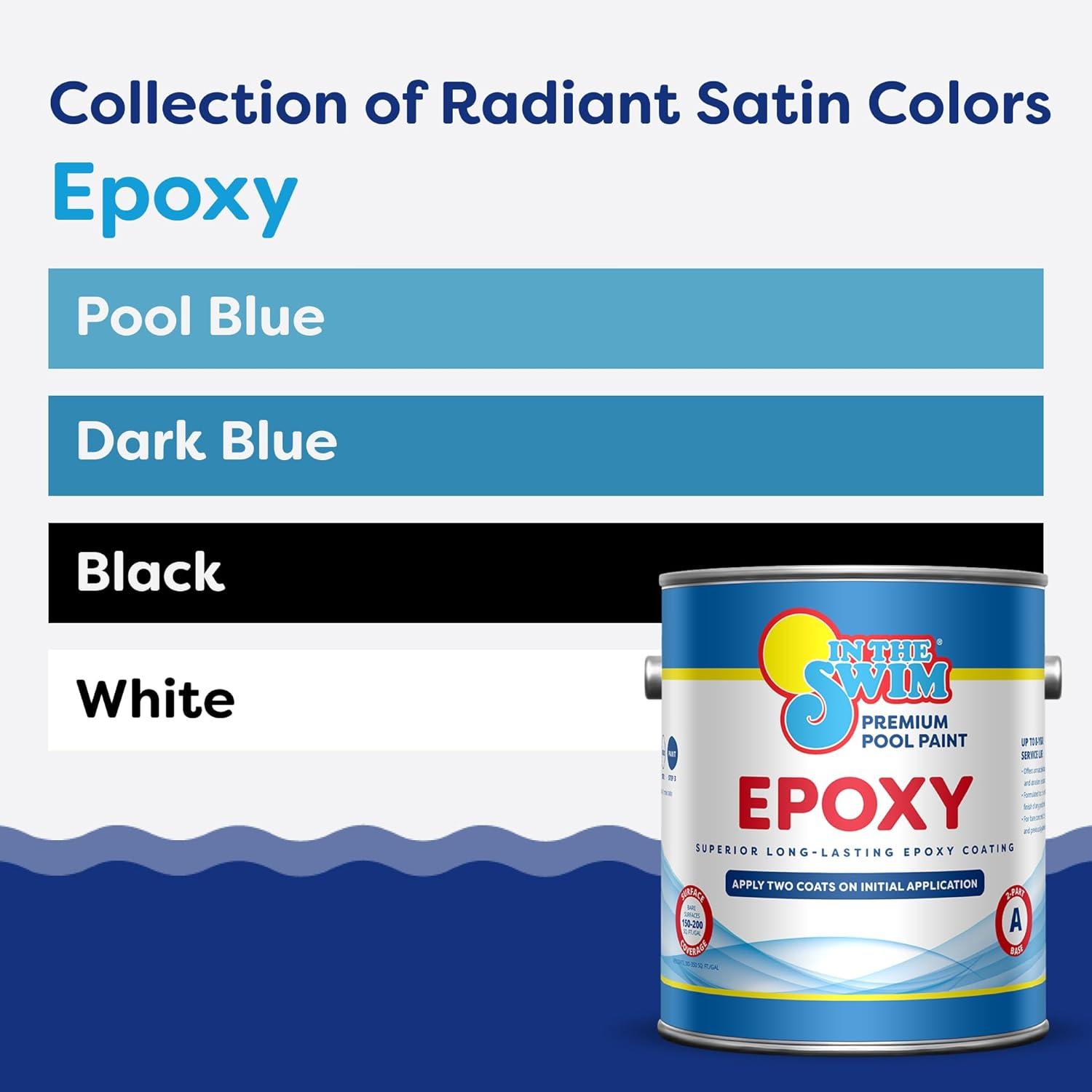 imageIn The Swim White Epoxy Swimming Pool Paint EpoxyBase High Gloss Swimming Pool Paint Long Lasting Stain Resistant 1 Gallon 2PackDark Blue