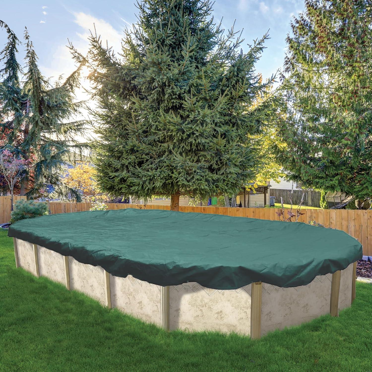 imageIn The Swim 10 x 15 Oval Above Ground Winter Cover Economy 8 Year 7 x 7 Scrim Winch and Cable Included12 x 18