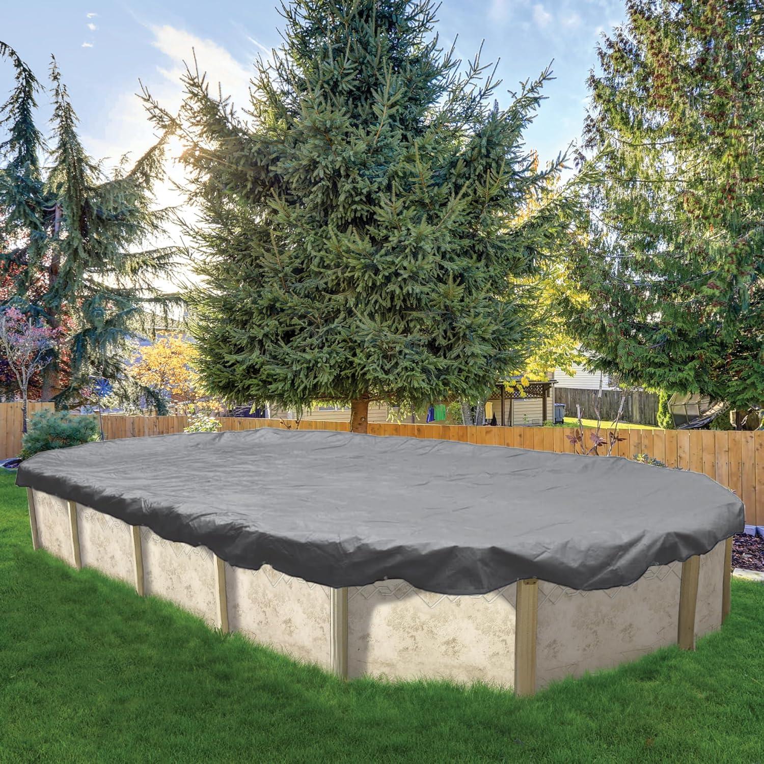 imageIn The Swim 10 x 15 Oval Above Ground Winter Cover Economy 8 Year 7 x 7 Scrim Winch and Cable Included18 x 34