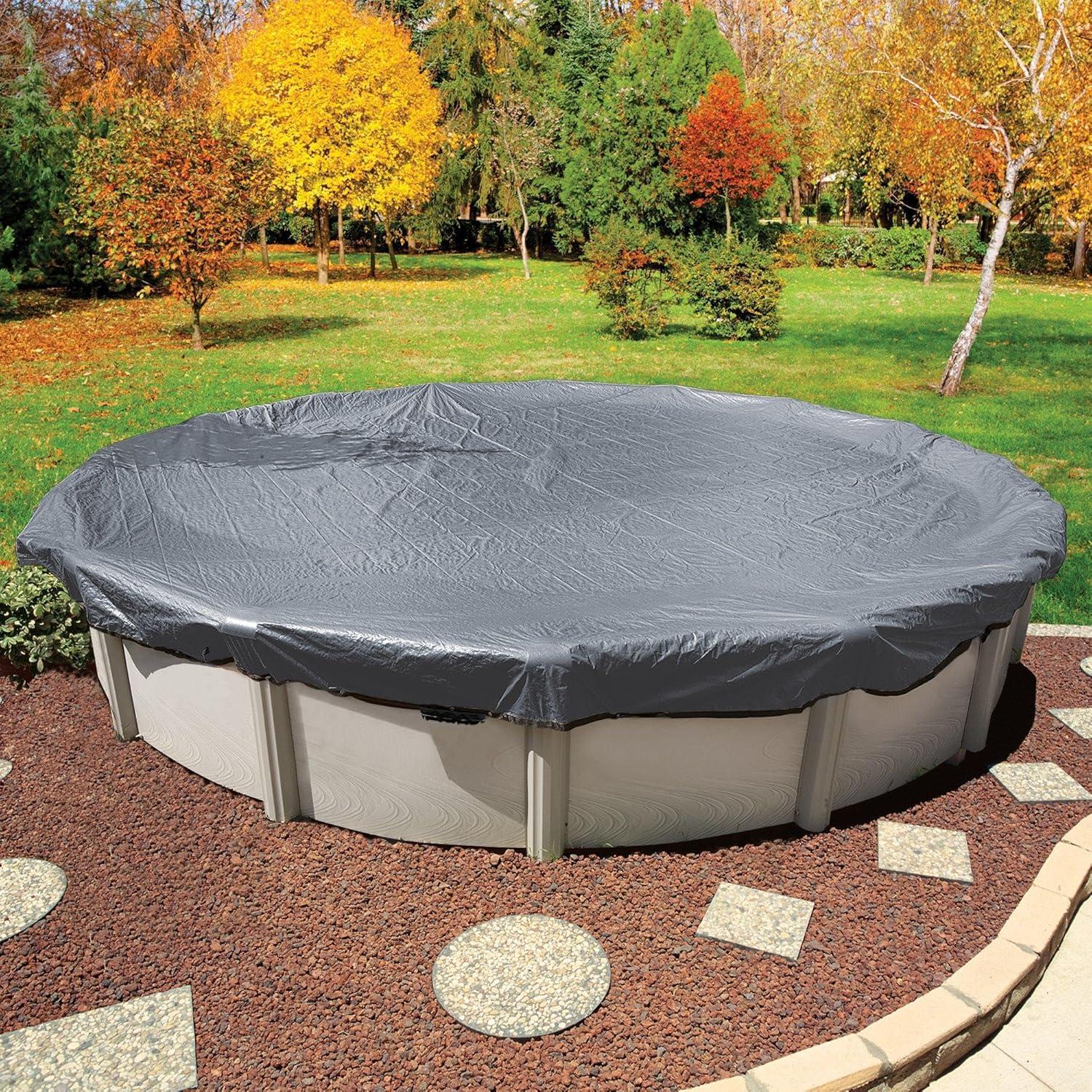 imageIn The Swim 33 Round Above Ground Winter Cover Super Polar Plus 16 Year 12 x 12 Scrim Winch and Cable Included24 ft