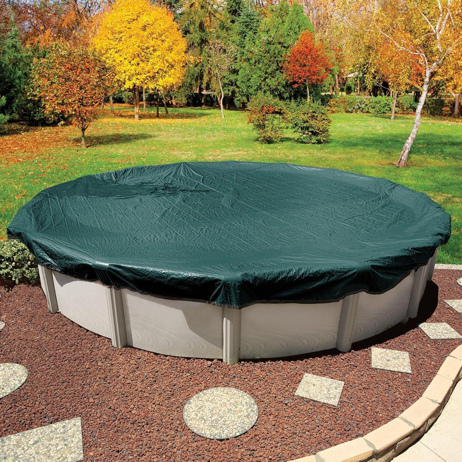 imageIn The Swim 33 Round Above Ground Winter Cover Super Polar Plus 16 Year 12 x 12 Scrim Winch and Cable Included24 ft