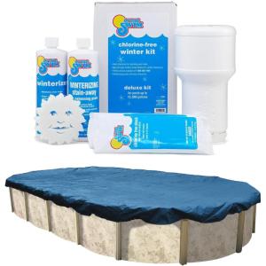 In The Swim Closing Bundle: 15’x30′ Oval Economy Pool Cover and 35K Gallon Winter Closing Kit(Cover + Kit)