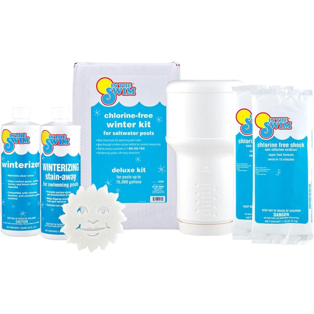 imageIn The Swim Saltwater Pool Closing Kit  Winterizing Chemicals for Above Ground and InGround Saltwater Pools  Up to 7500 GallonsDeluxe