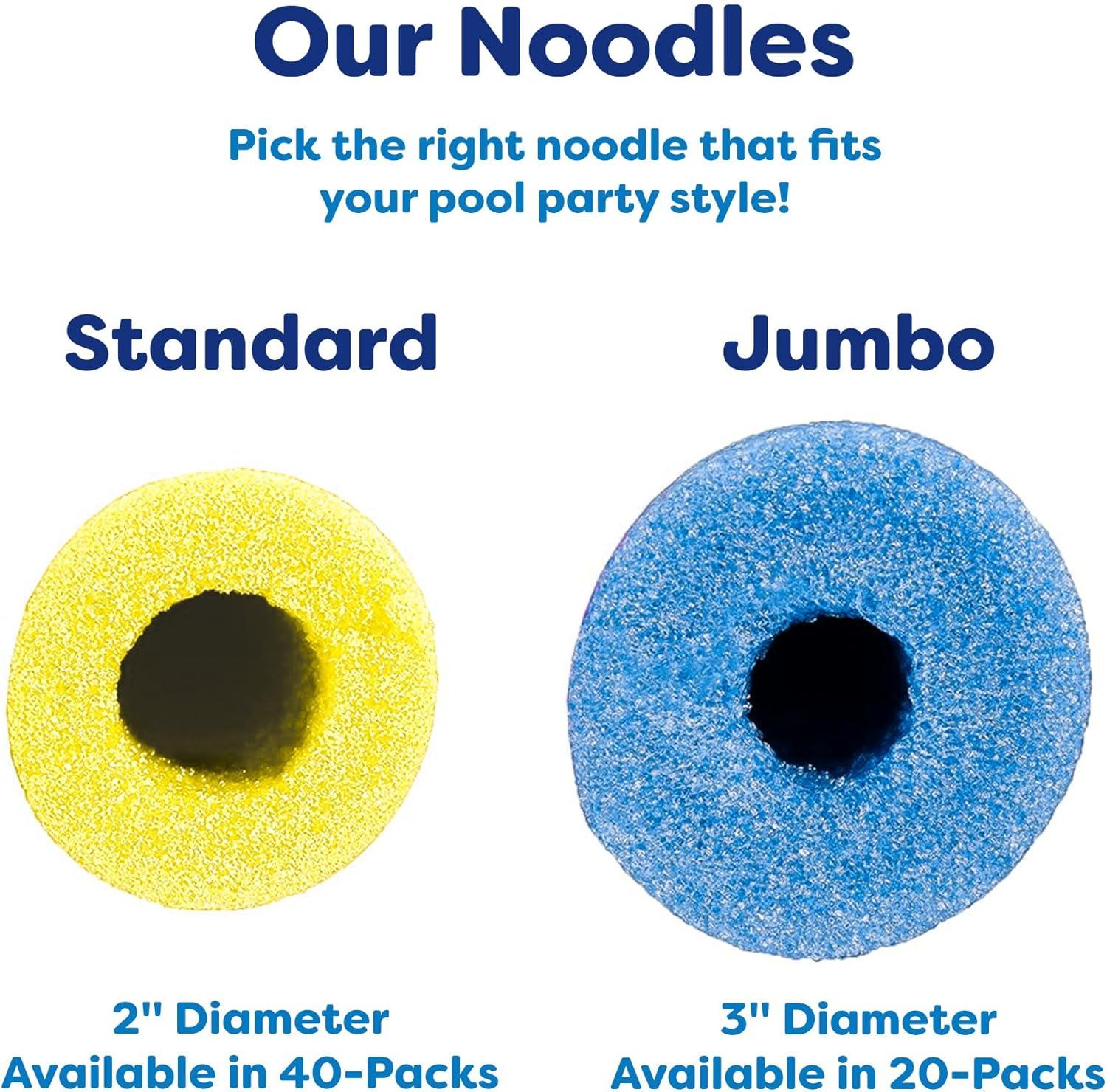 imageIn The Swim 20Pack 3Inch Diameter Jumbo Pool Noodles Soft Large Foam Noodles for Extra Buoyancy Floating Training Device Exercise Aid Pool Toy 50 Inches Long 3 Shades of BlueAssorted