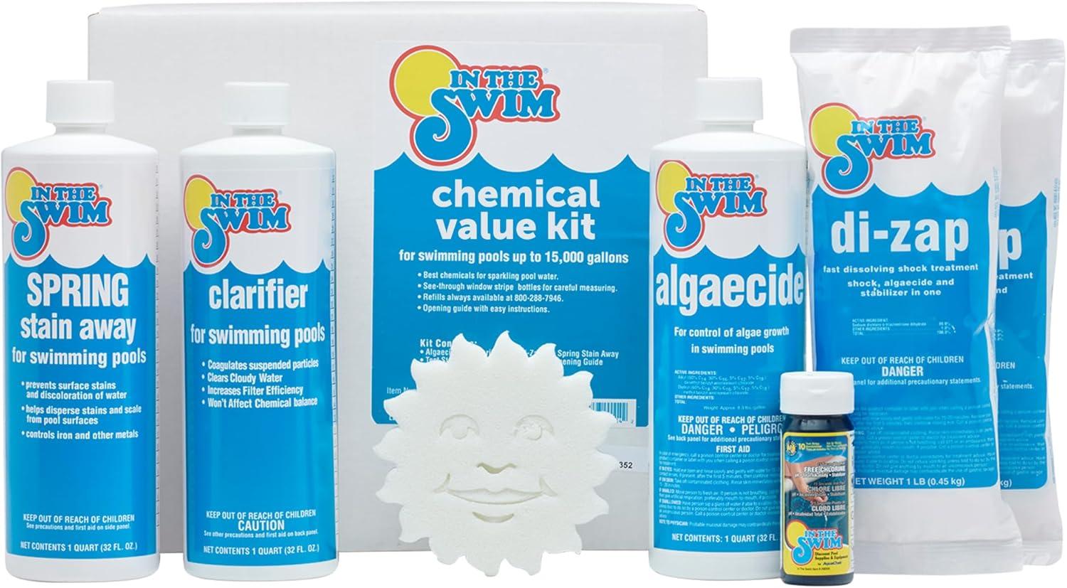 imageIn The Swim Super Swimming Pool Chemical Value Kit for Above Ground and InGround Pools Treats Up to 35K GallonsKit Only