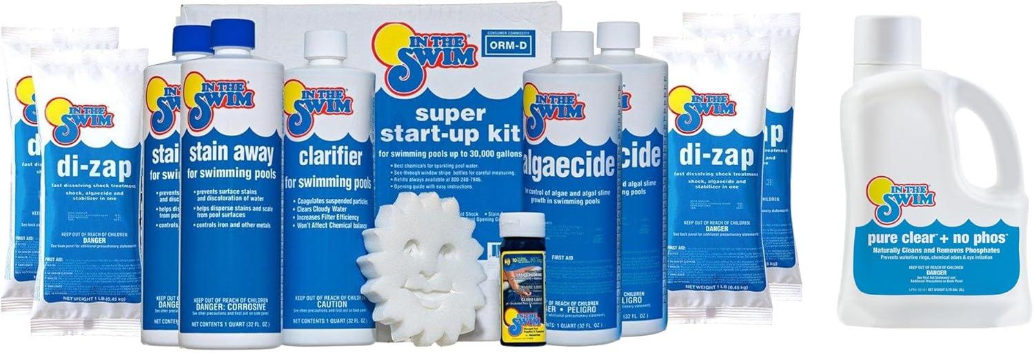 imageIn The Swim Super Swimming Pool Chemical Value Kit for Above Ground and InGround Pools Treats Up to 35K GallonsKit Only