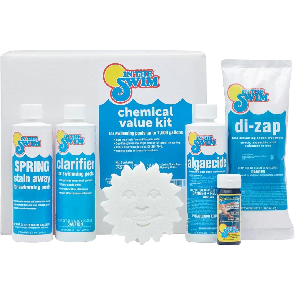 imageIn The Swim Super Swimming Pool Chemical Value Kit for Above Ground and InGround Pools Treats Up to 35K GallonsKit Only